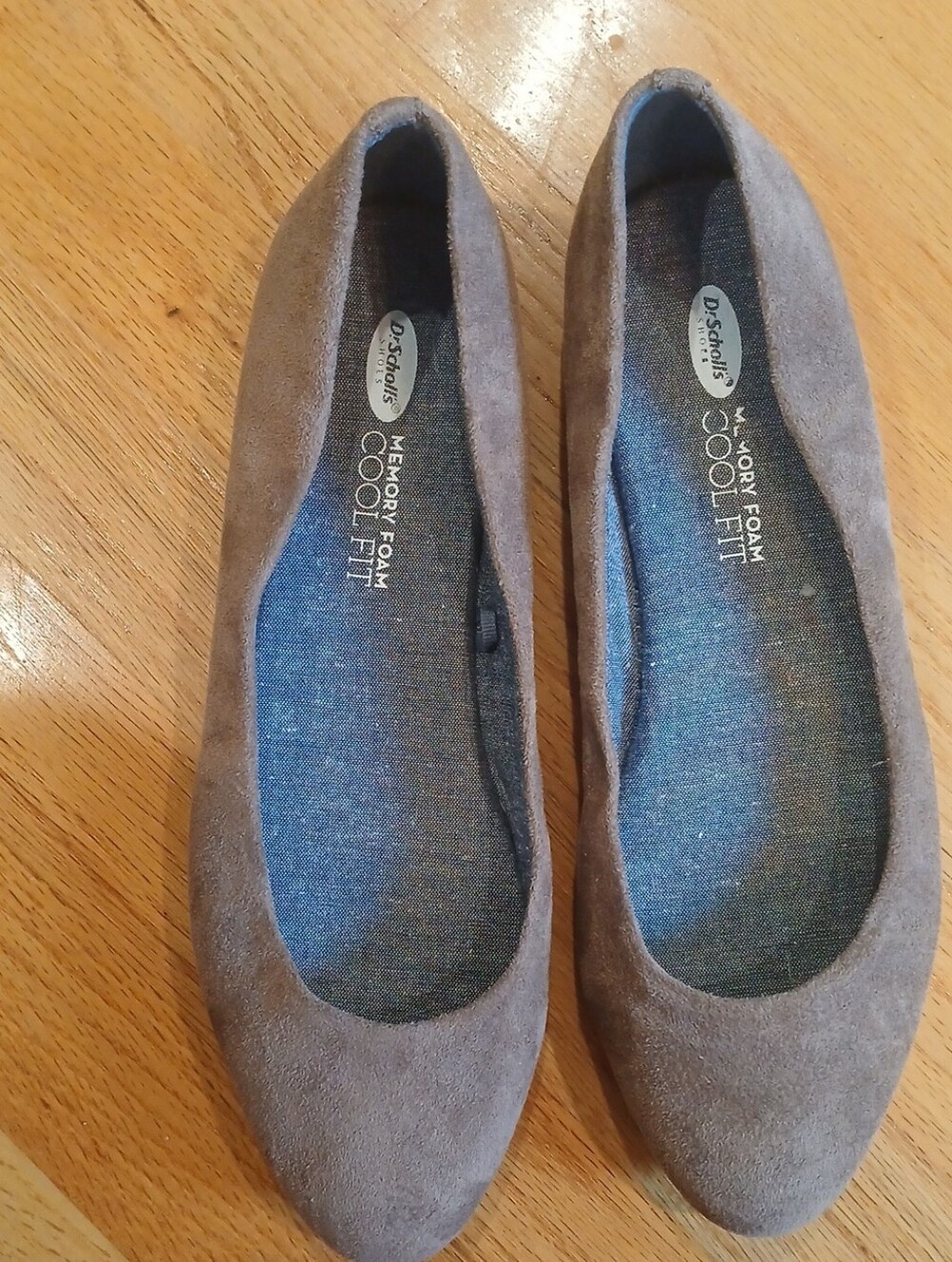 Dr. Scholl's Brown Suede-Look Memory Foam Ballet Flats